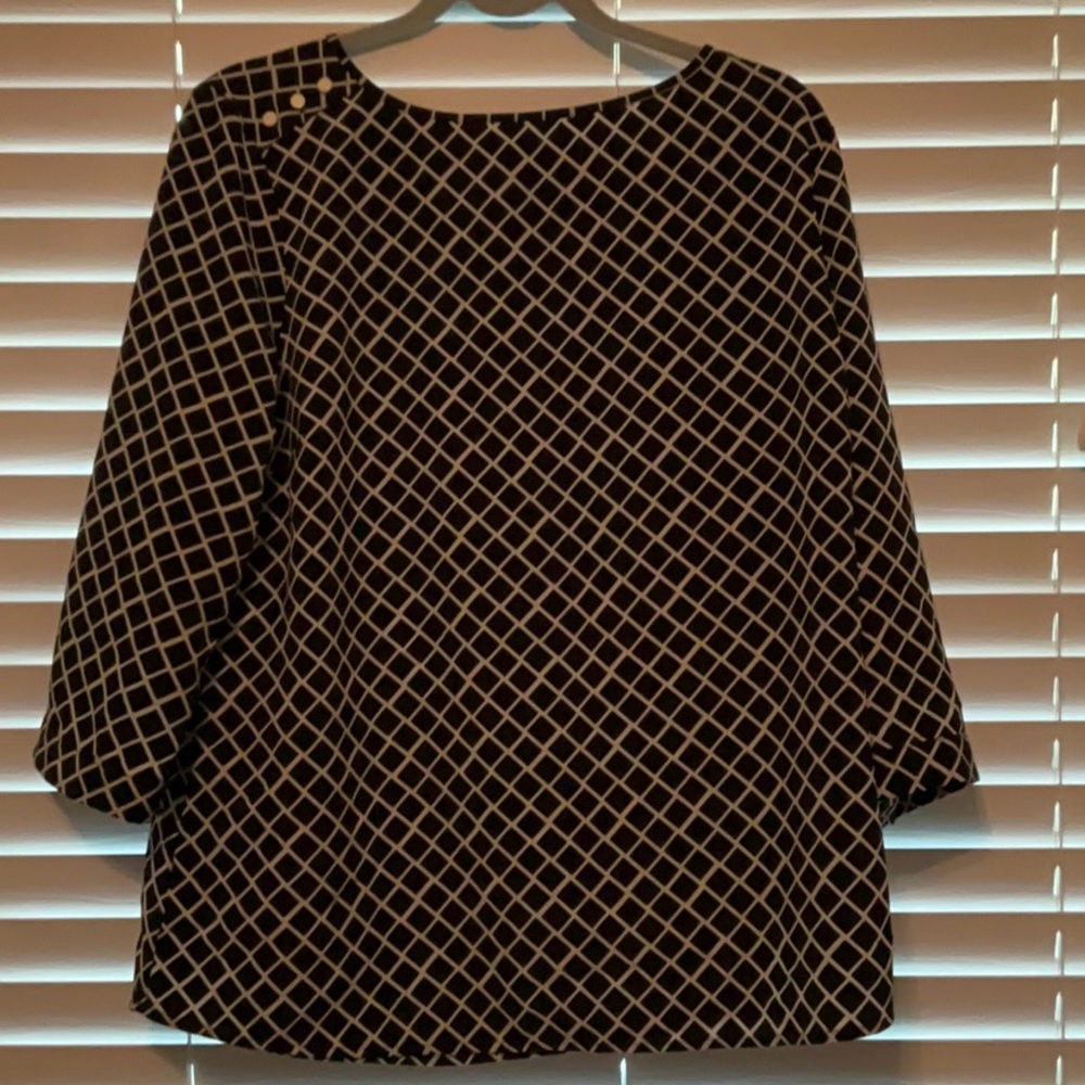 The Limited Black & White Checkered Formal Blouse XL